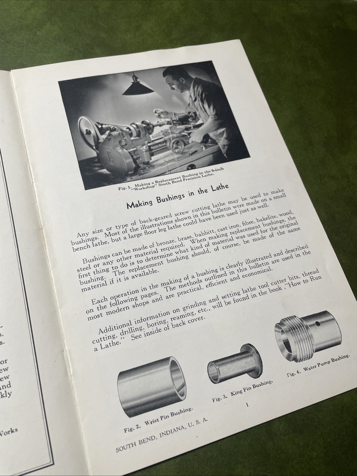 1936 Lathe Works Manual – How to Make Bushings In The Motor Service Machine Shop