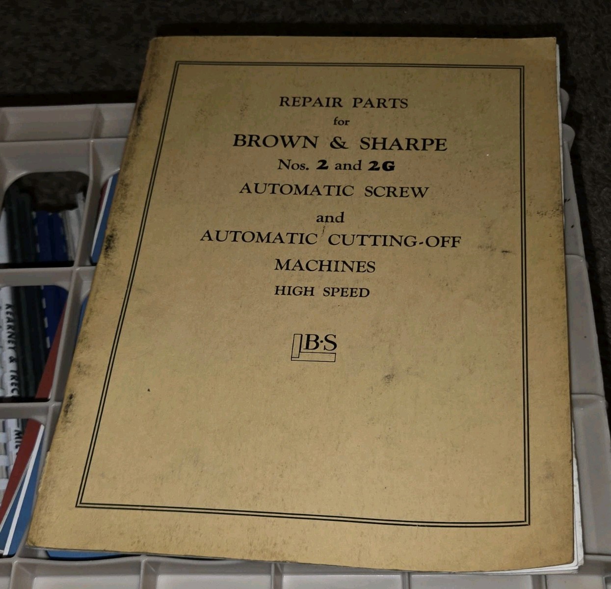 Brown & Sharpe 2/2G Automatic Screw/Cuttung-Off Machines Repair Parts Manual VTG
