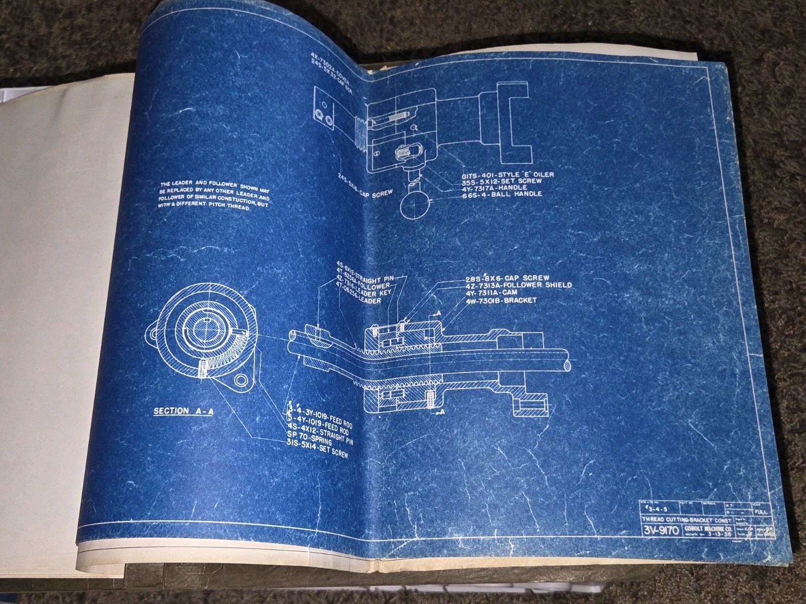 Gisholt Machine Company Blue Prints Book UNIVERSAL TURRET LATHE #5 Original VTG