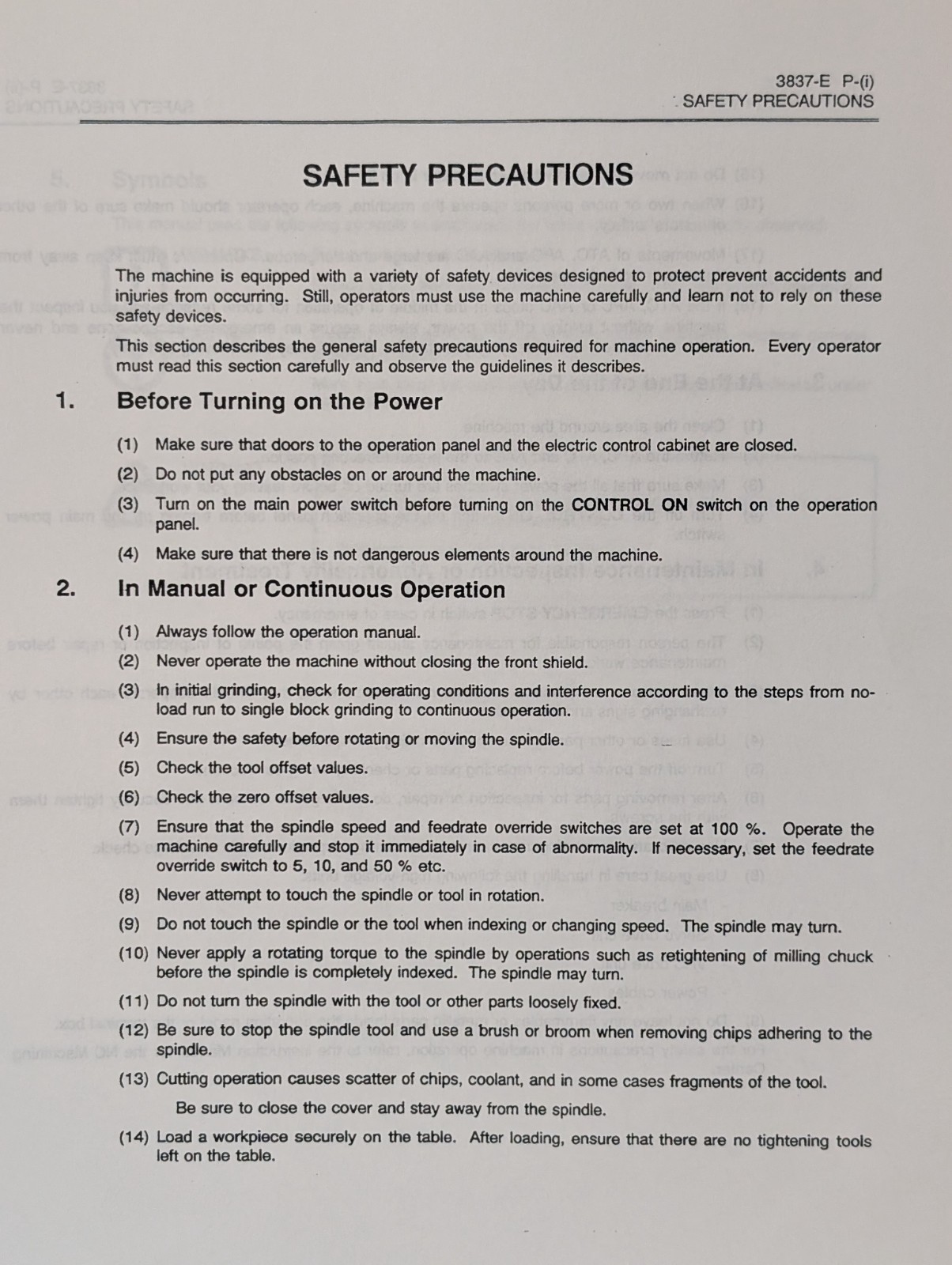 Okuma OSP7000M/700M Edit Function, 1st Ed., I-Map Manual, 3837-E (ME51-052-R1)