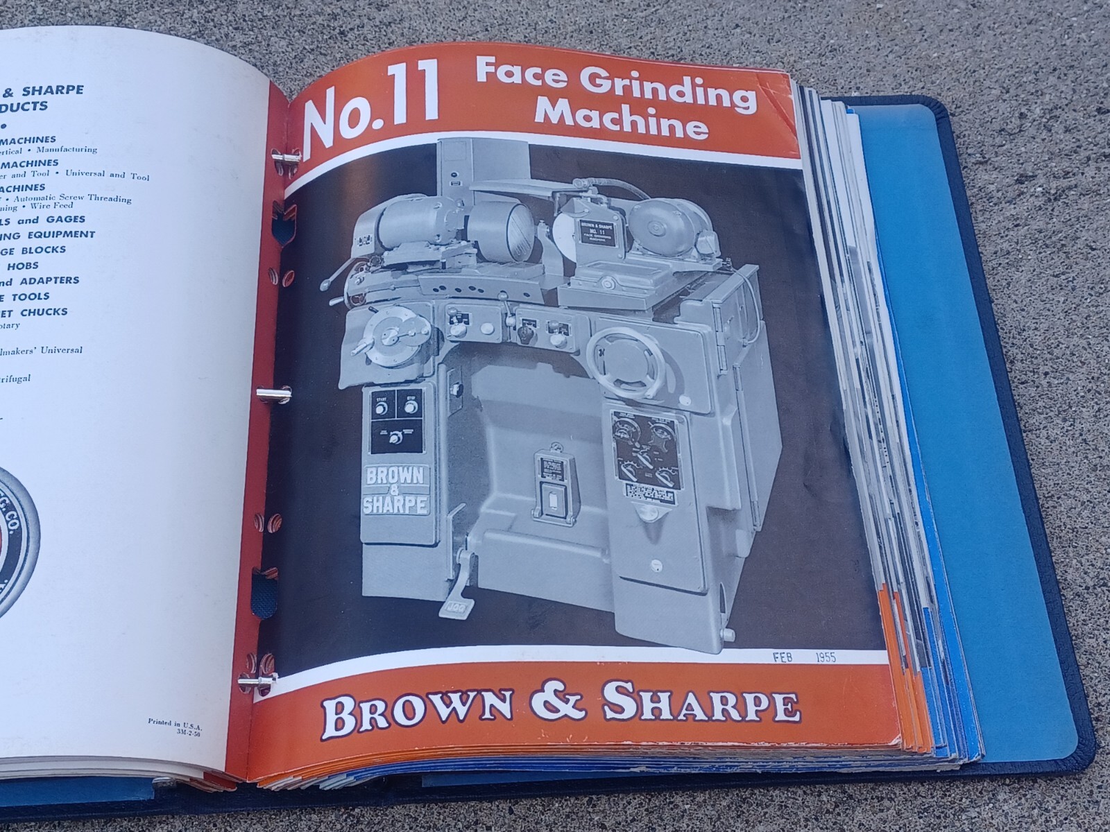 1950’s Brown & Sharpe GRINDING CUTTING MACHINES Binder Book SALES CATALOG TOOLS