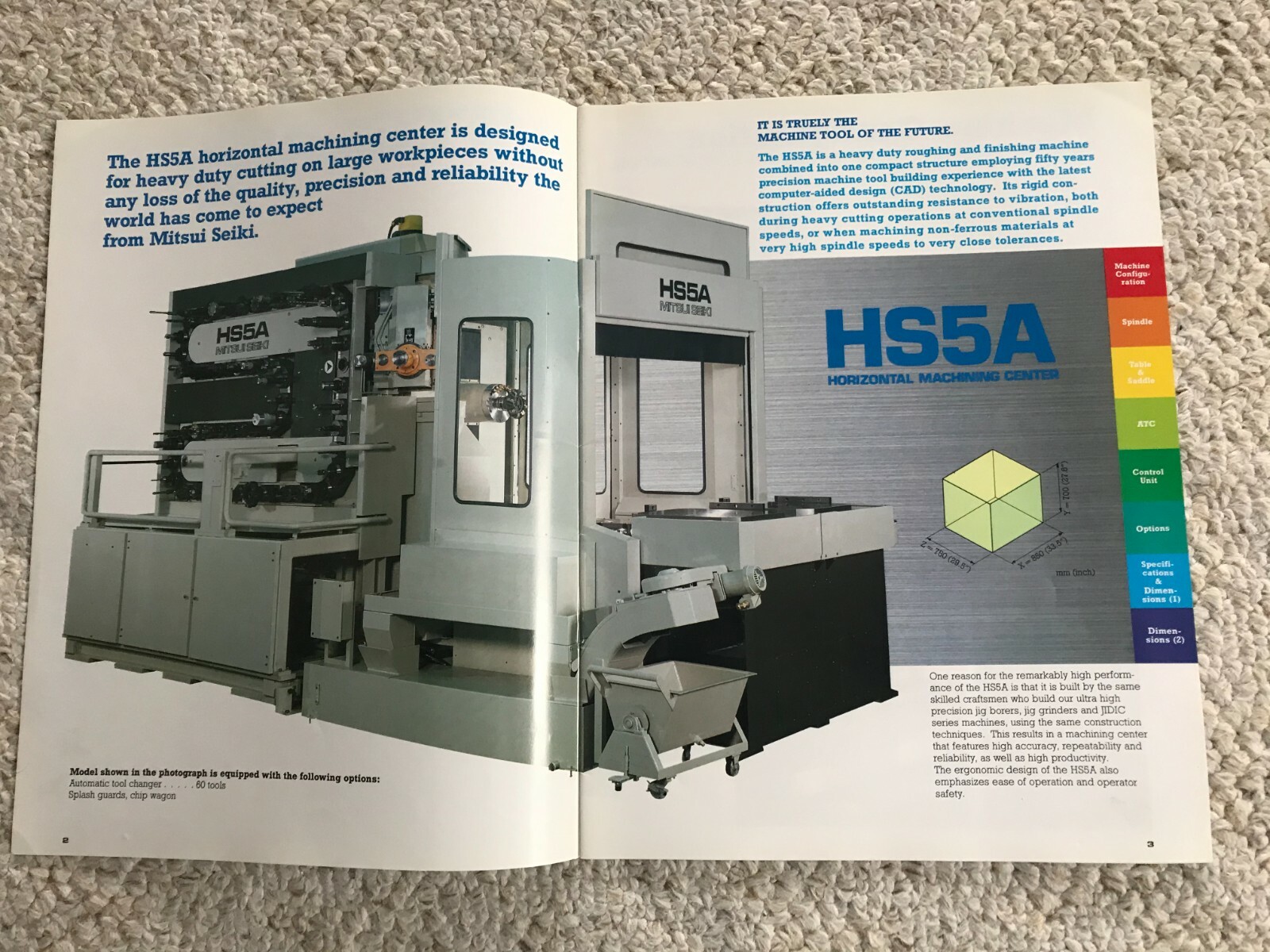 MITSUI SEIKI HS-5A CNC HORIZONTAL MACHINING CENTER SALES CATALOG
