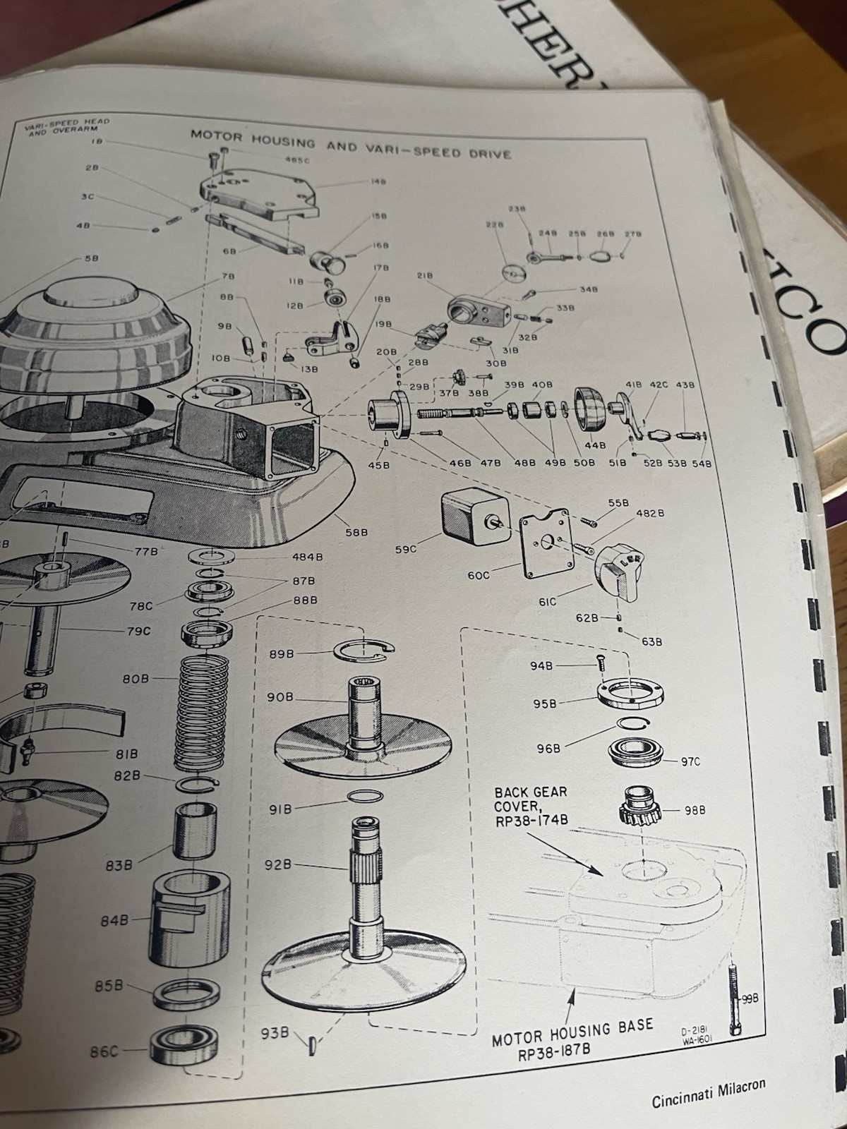 Cincinnati Milacron Instruction Repair Parts205-12 Cintimill/205-12 Cintiversal