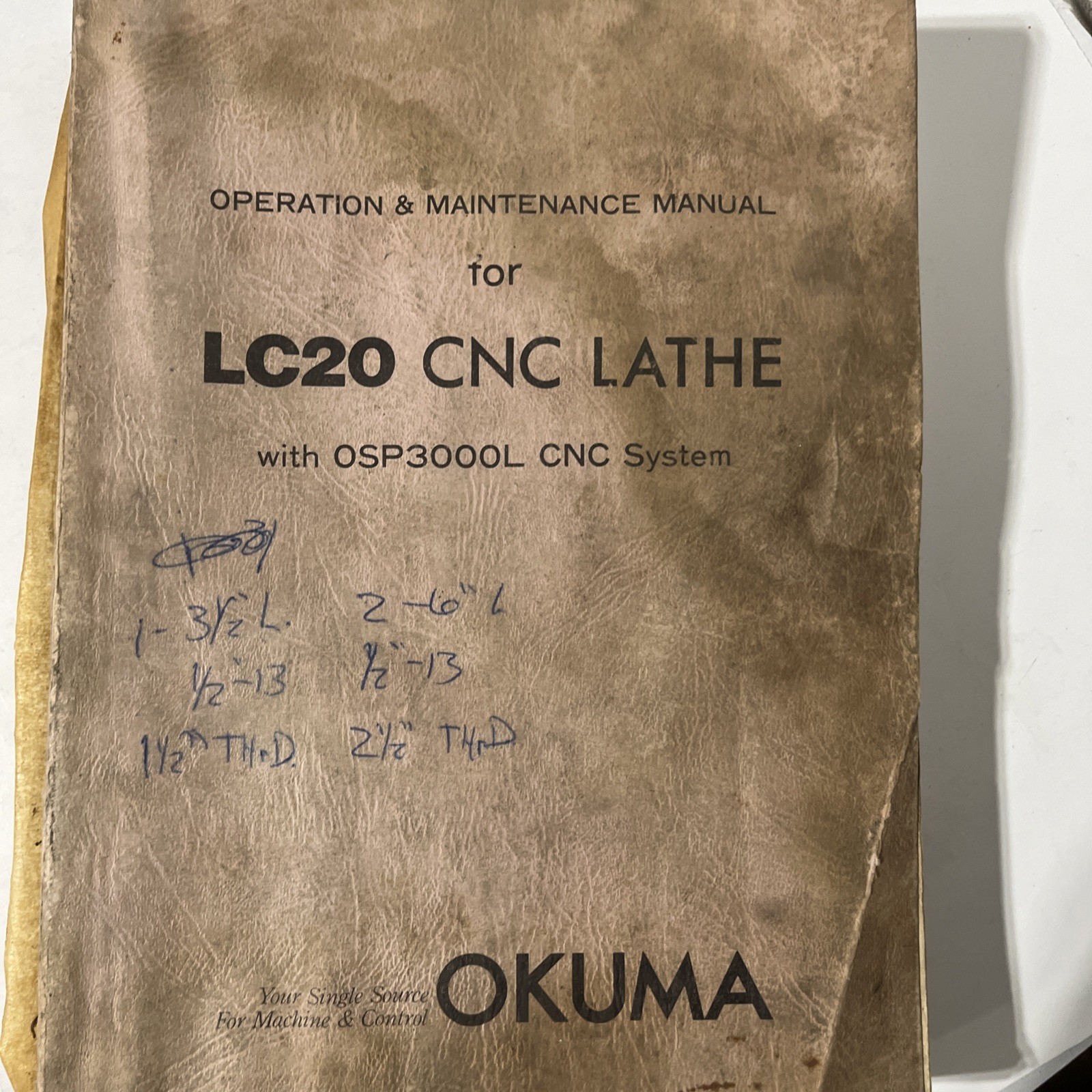 Okuma LC20 CNC Lathe Operation and Maintenance Manual A29
