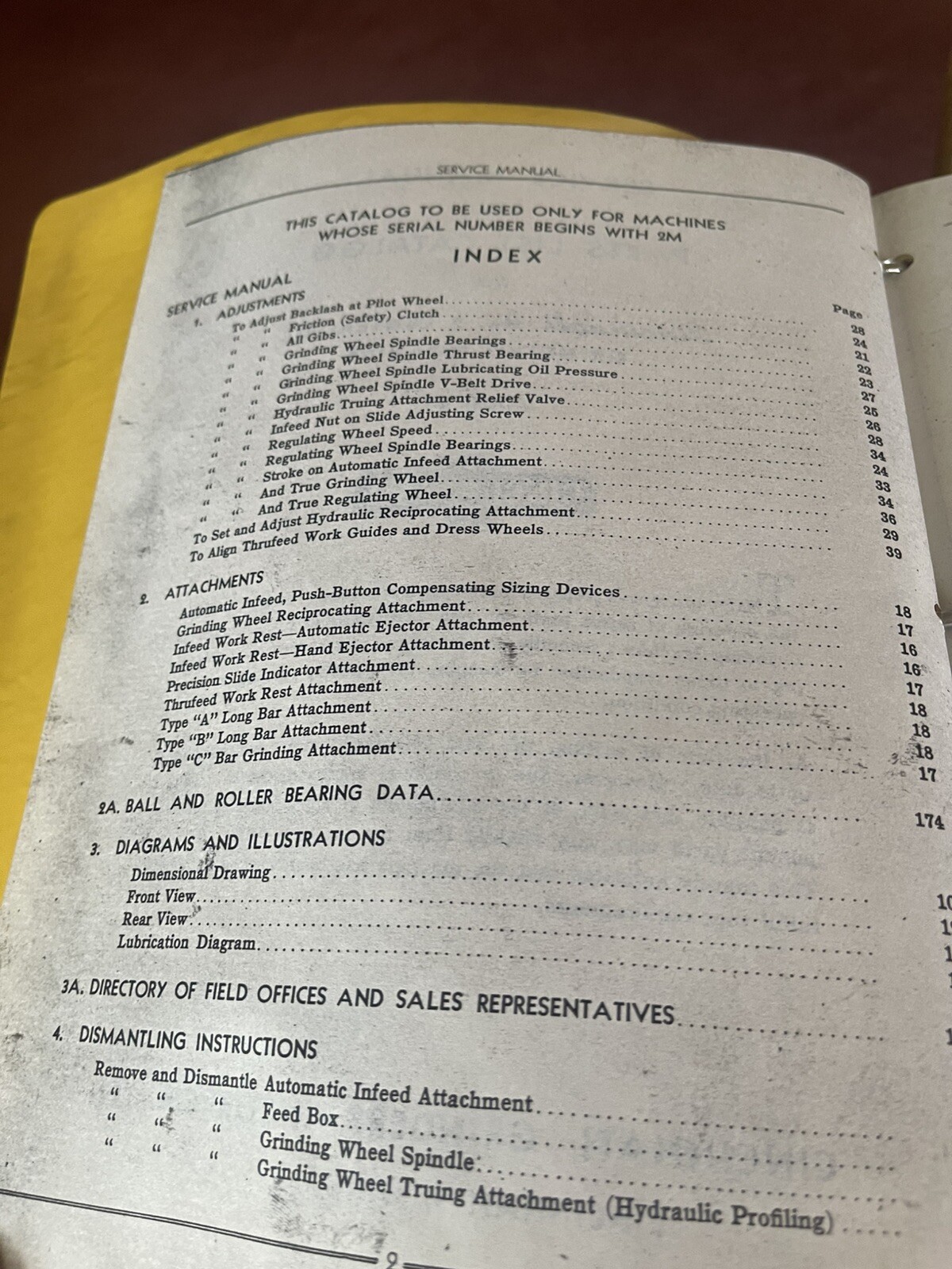 Service Manual and Parts List Cincinnati No.2 Centerless Grinder