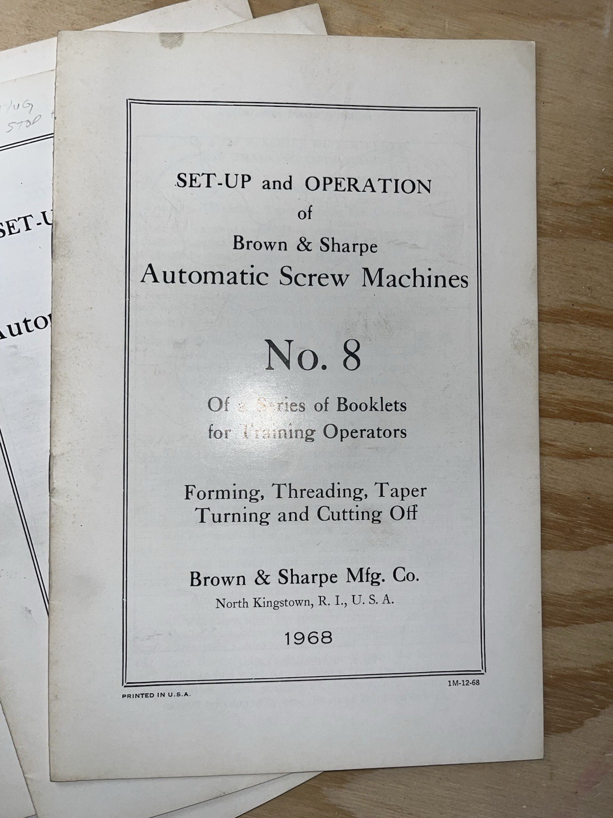 Complete Set Brown & Sharpe Automatic Screw Machine OperatorTrainingManuals 1968