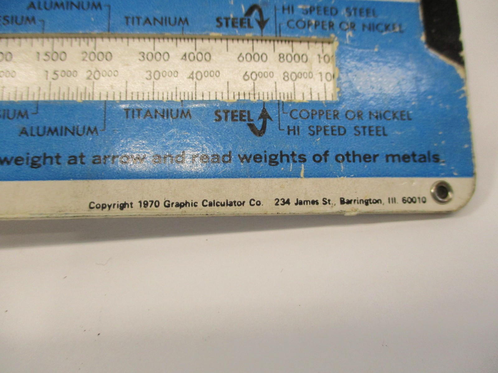 PENINSULAR STEEL Slide Calculator For Steel Weights By Shape & Type 1970 in EC