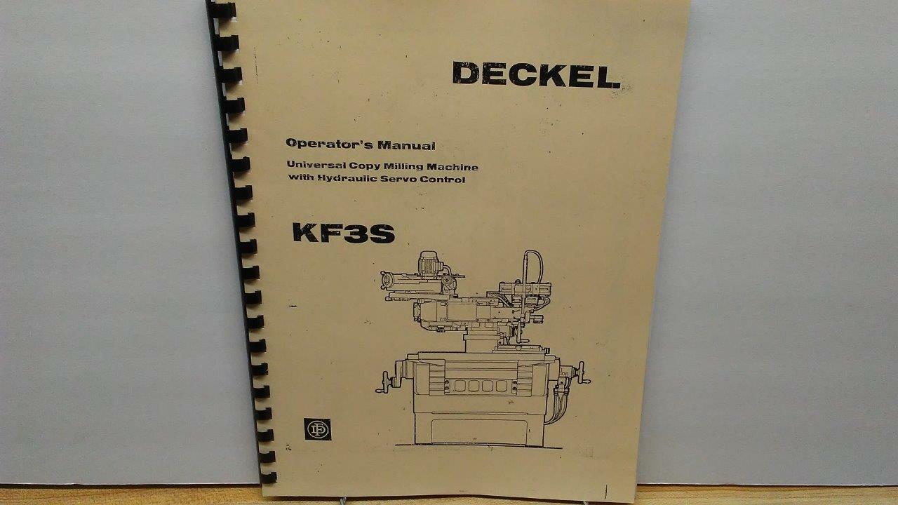 Deckel KF3S Universal Milling Machine Operator’s Manual