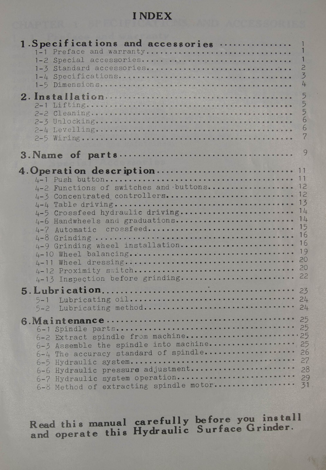 Chevalier FSG 2A20 Surface Grinder Operations & Parts Manual