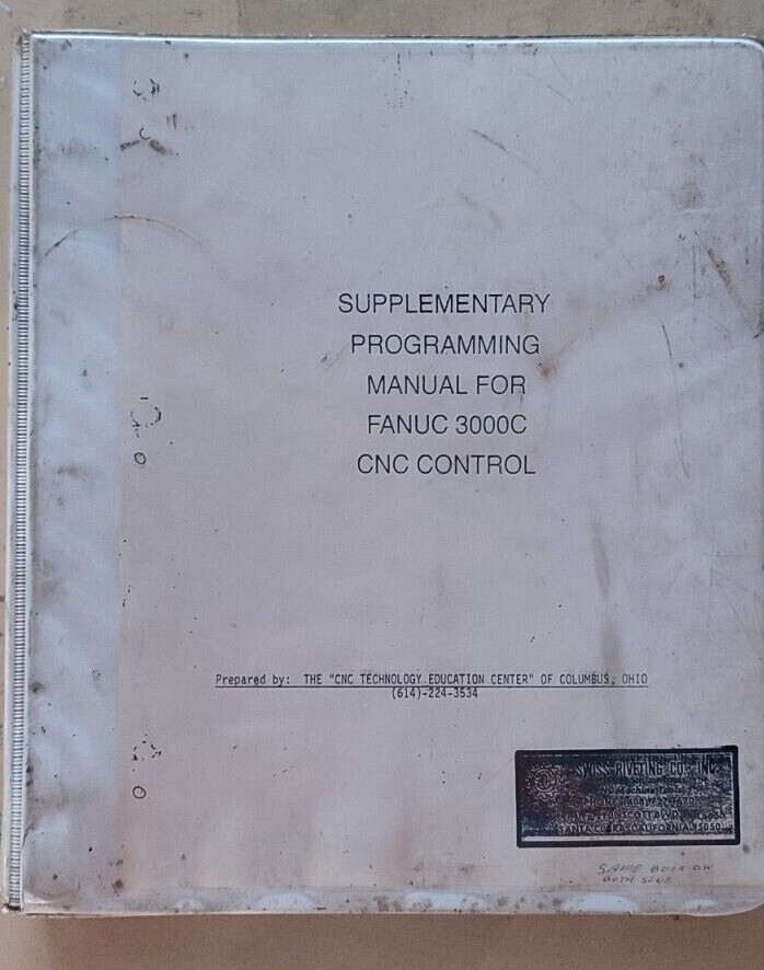Fanuc 3000C Programming Manual CNC Control