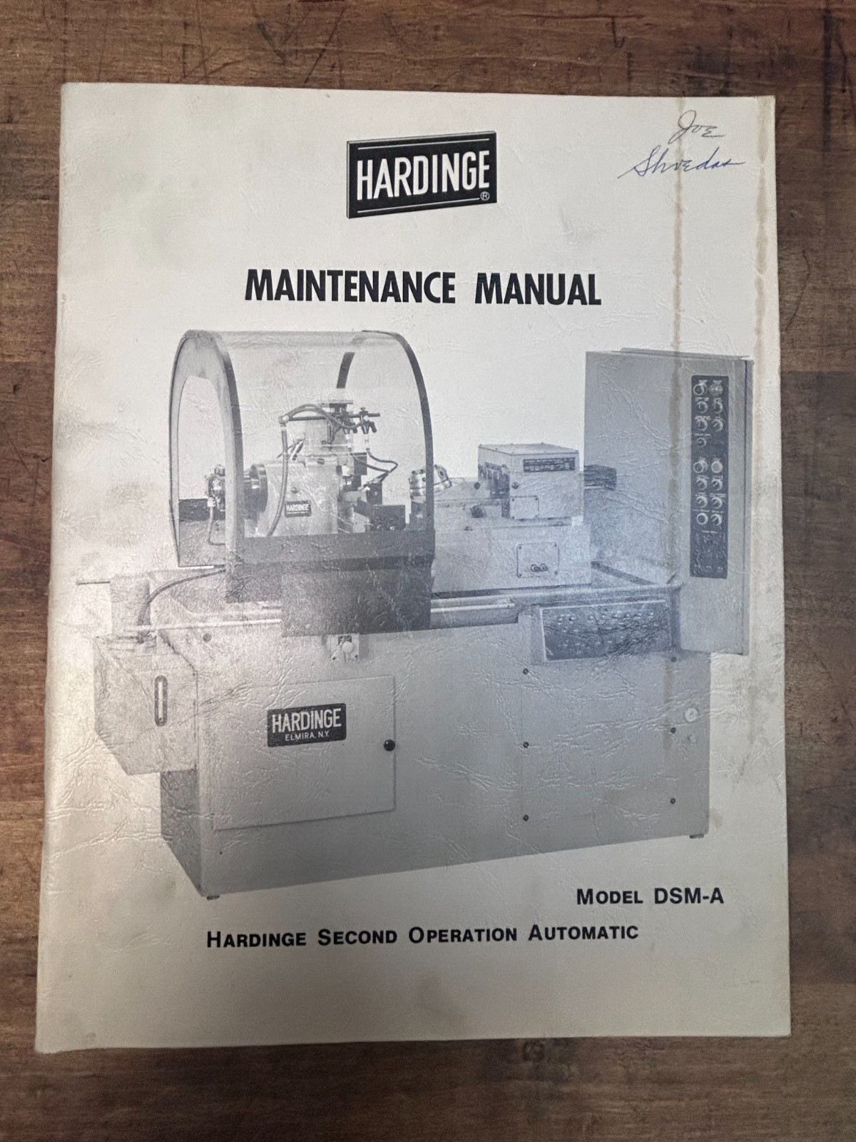 ORIGINAL OEM Hardinge Lathe DSM-A Operators, Maintenance, and Parts Manuals