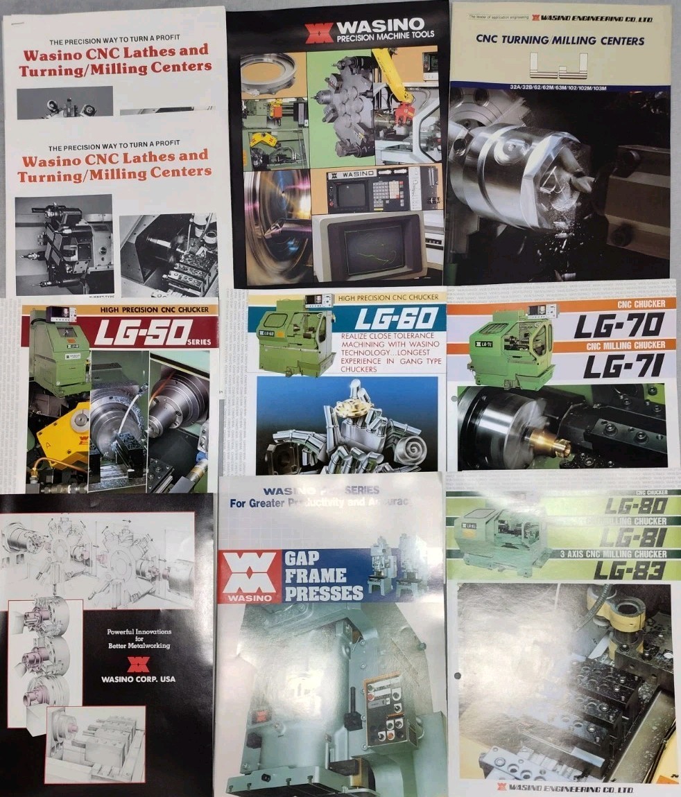 Washino Machine Co Brochure Lot Presses CNC Lathes Milling Industrial Metal Work