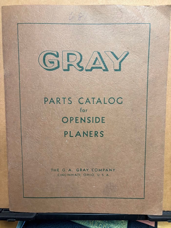 Vtg Original G.A Gray Company Parts Catalog Manual Openside Planers 1951