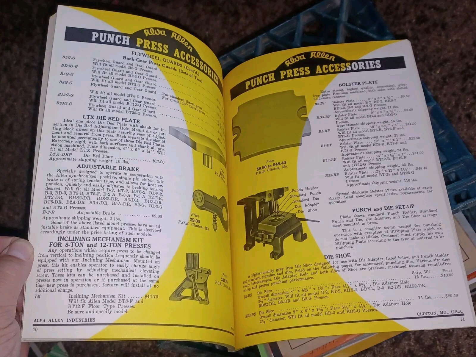 Alva Allen Industries Catalog W Letter 1961 Power Punch Presses Machine Tools