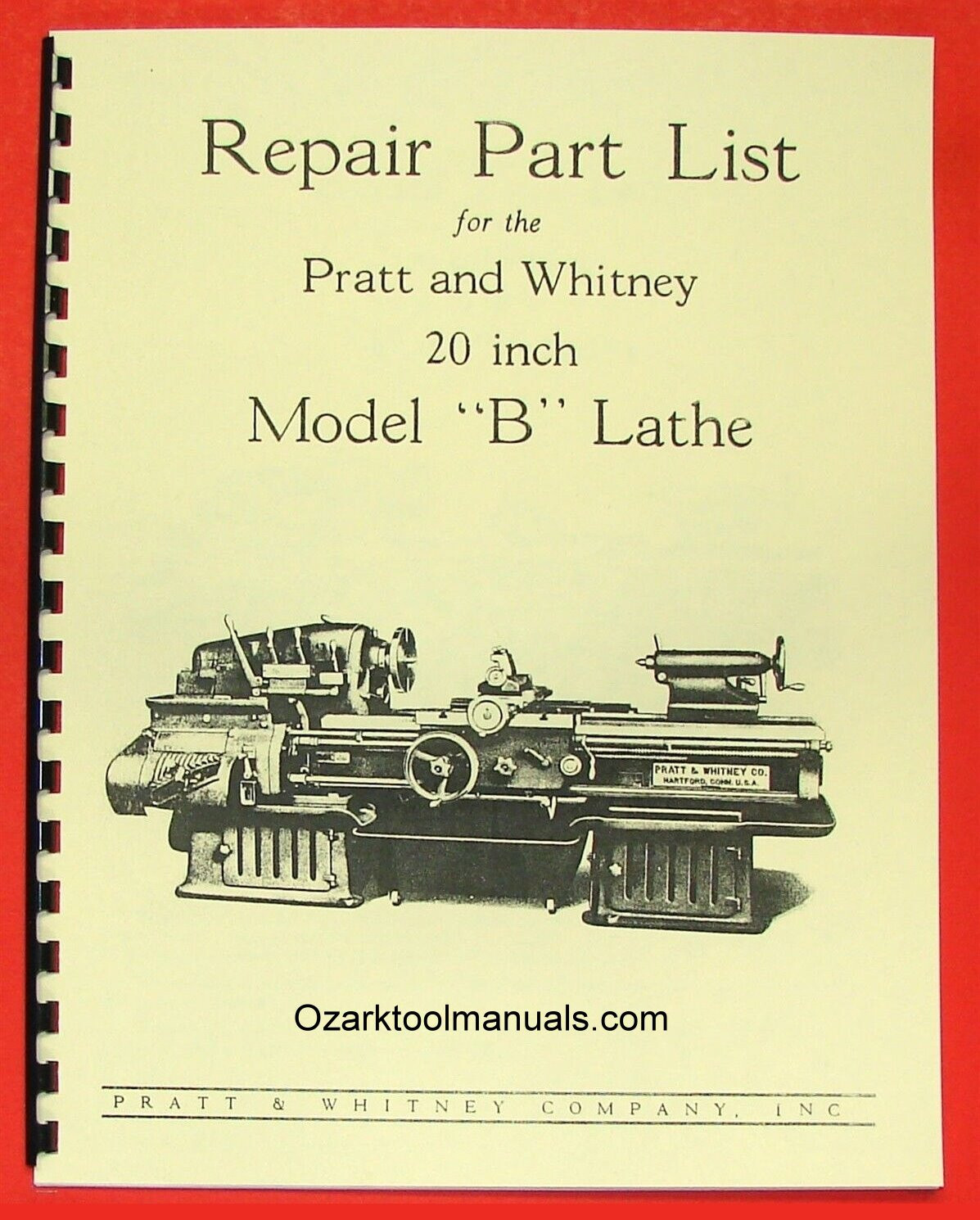 PRATT & WHITNEY 20 inch Model B Metal Lathe Parts Manual 0564