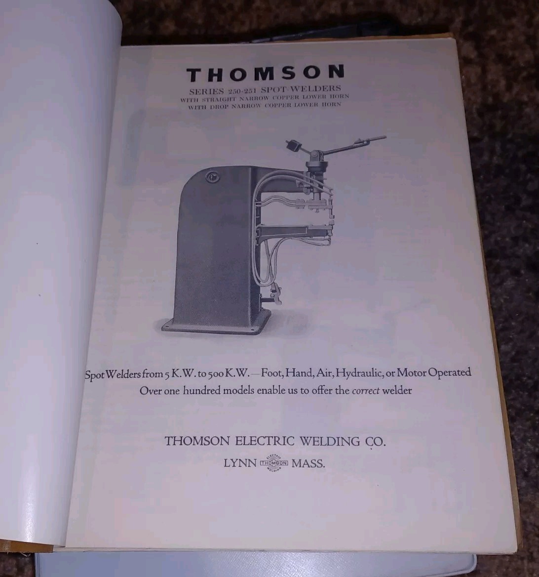 THOMSON PROCESS ELECTRIC WELDING COMPANY early 1900s Sales Catalog Book MACHINES