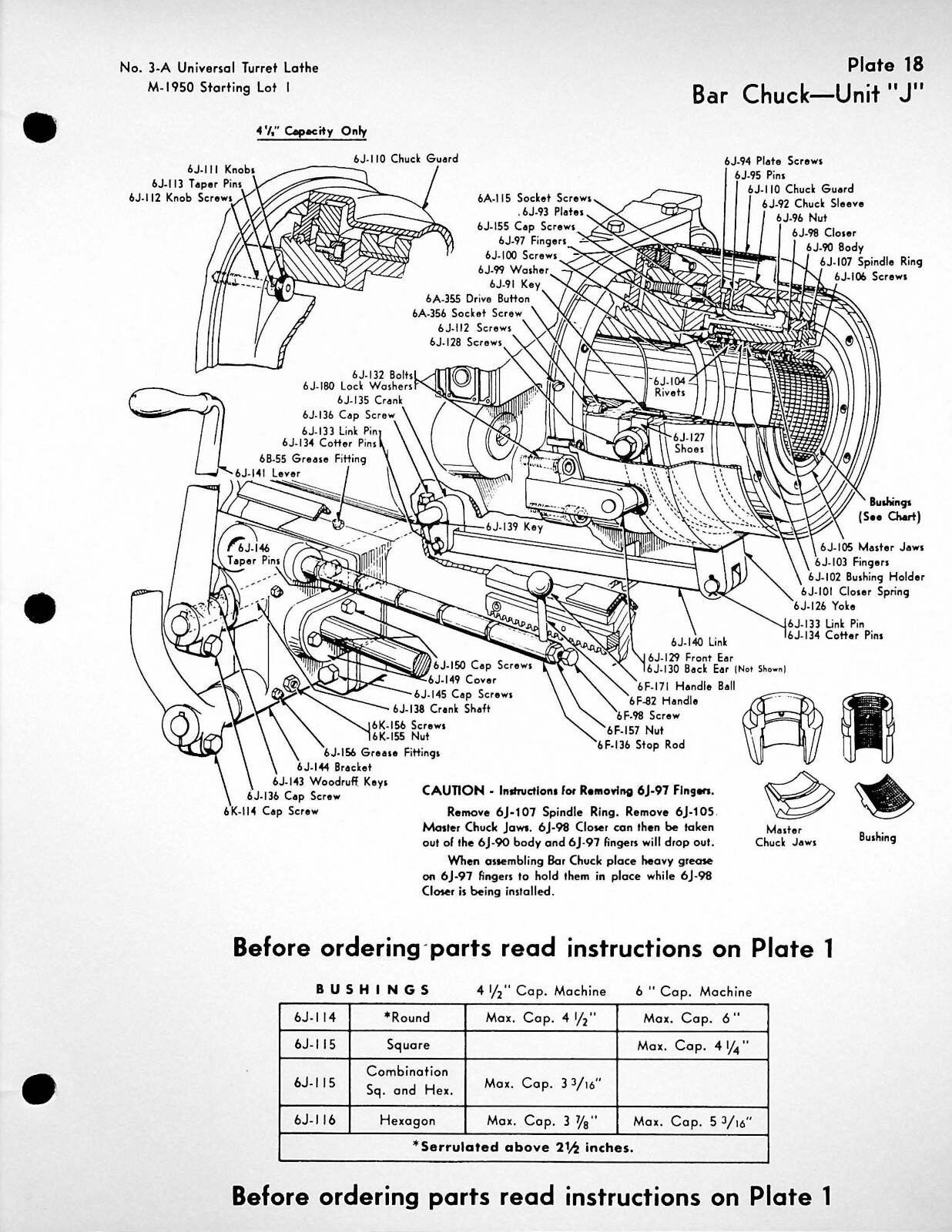 3 Turret Lathe Parts Manual Fits Warner & Swasey No. 3-A, Model M-1950 SW18
