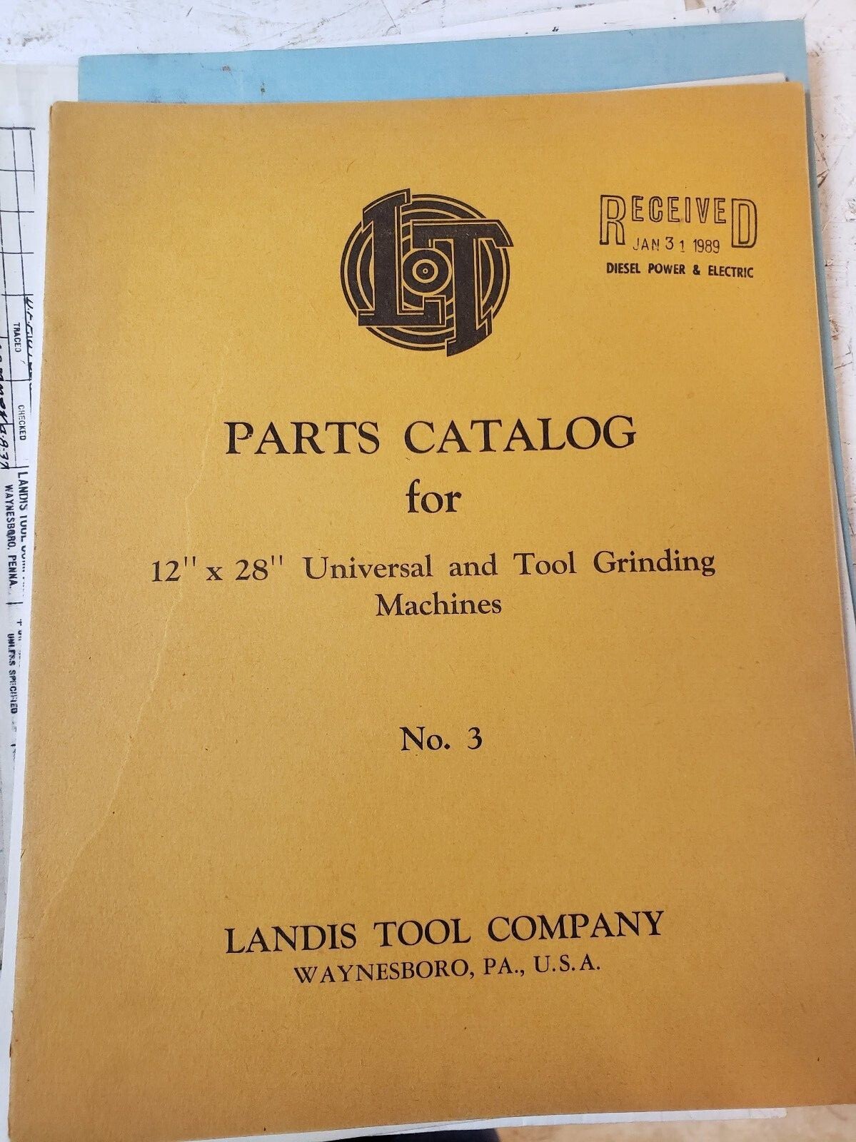 Landis Grinder Manual Original with Drawings