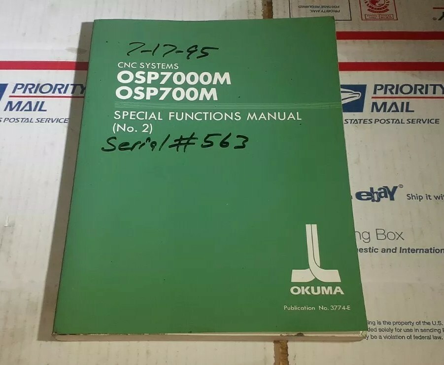 OKUMA OSP7000M OSP700M SPECIAL FUNCTIONS MANUAL (No. 2) 3774-E FastShipping