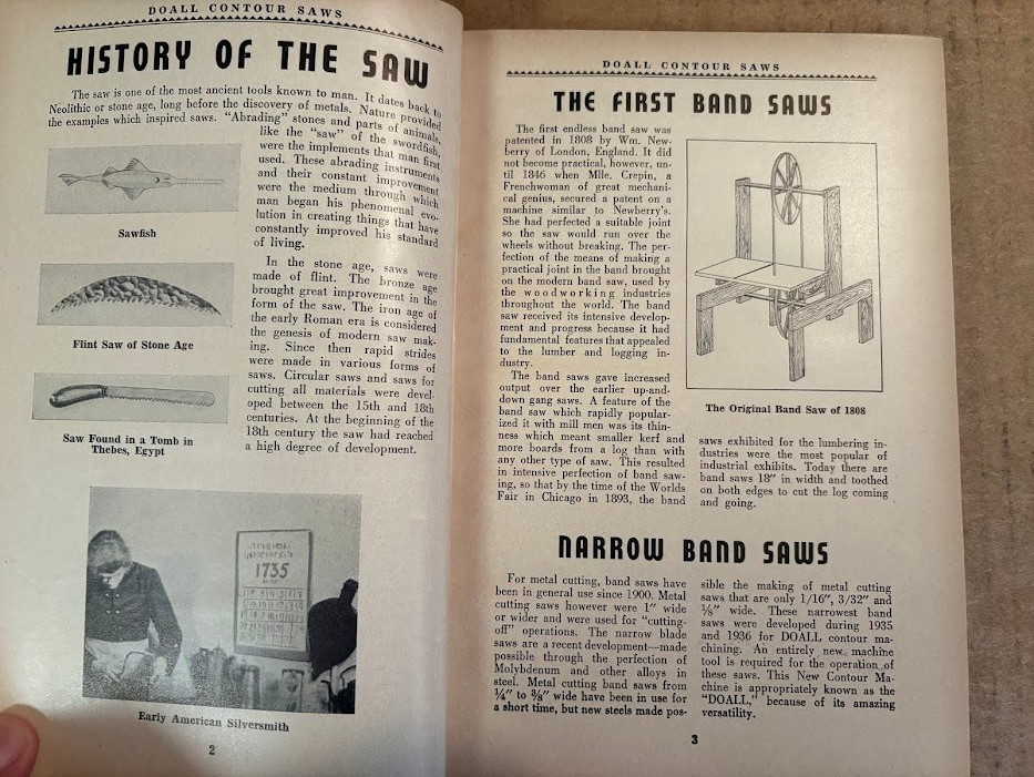 Vth Doall Service Co Manual c1943 11th Edition Contour Saws Catalog Machine Tool