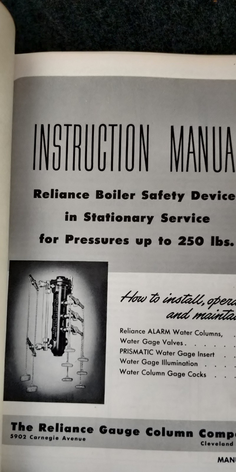 1957 Babcock & Wilcox OPERATING INSTRUCTIONS parts lists PATTON STATE HOSPITAL