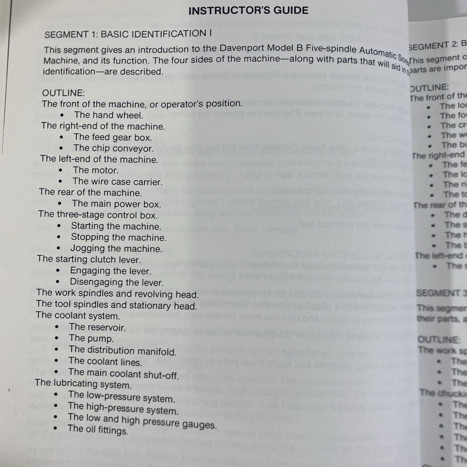 Vtg Davenport 5 Spindle Automatic Screw Machine Operators Training Manual