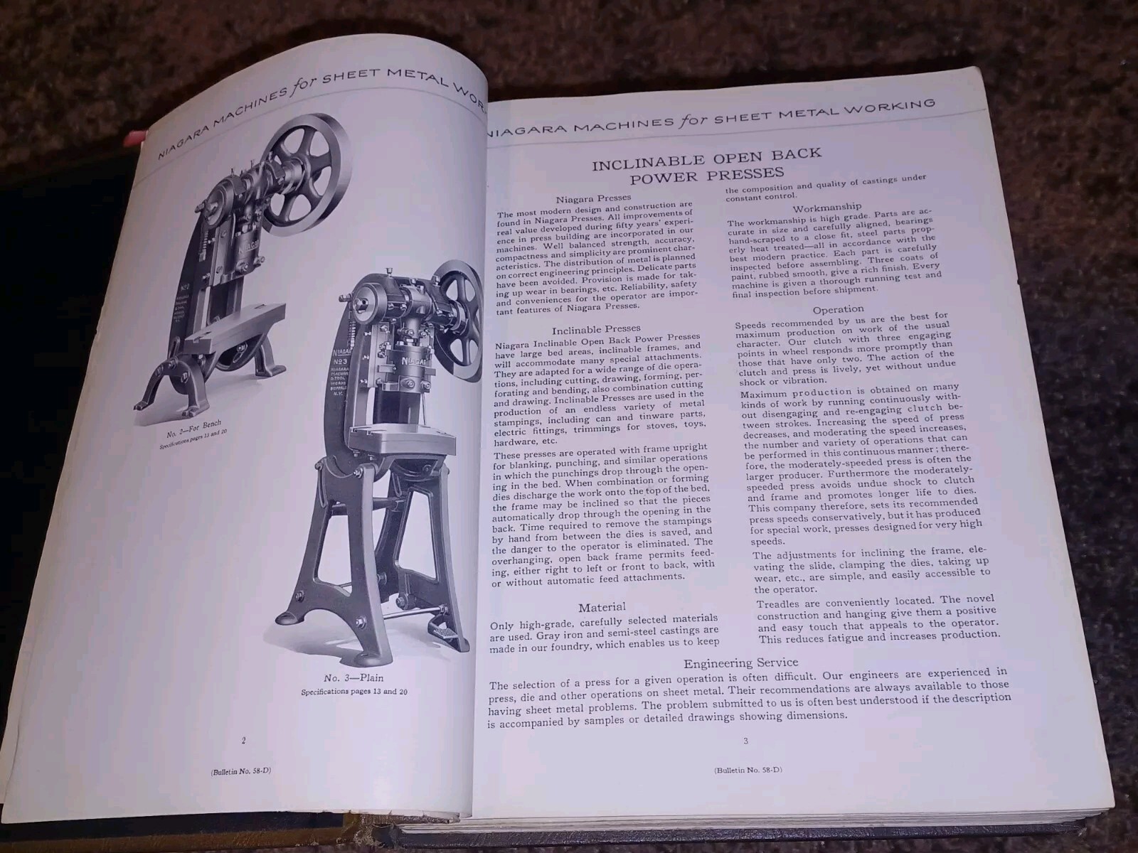 Niagara Machine & Tool Works Sales Catalog book PRESSES PUNCHES SHEARS Machinist
