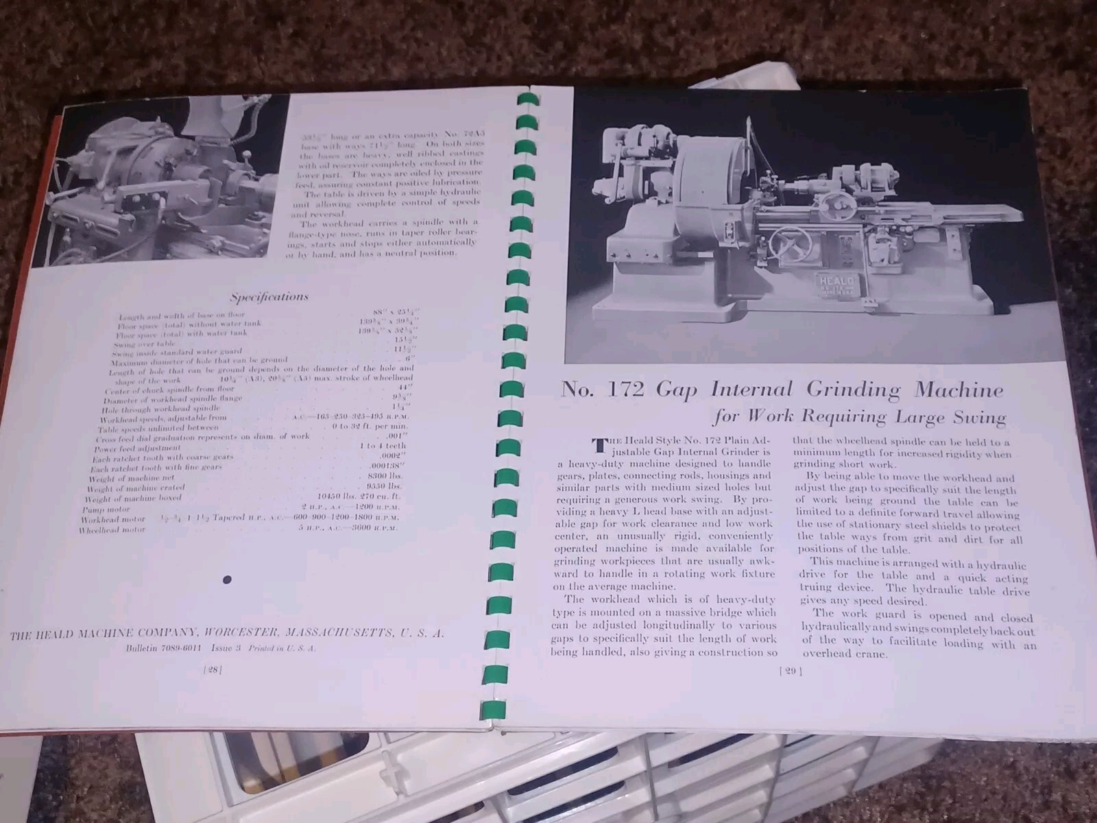 HEALD COMPANY Precision GRINDING BORING Borizing MACHINES CATALOG BOOK Issue 11