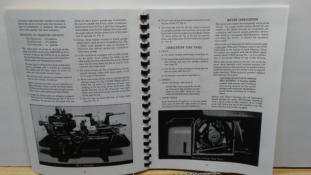 Warner & Swasey No 3 Ram Type Turret Lathe Service Manual