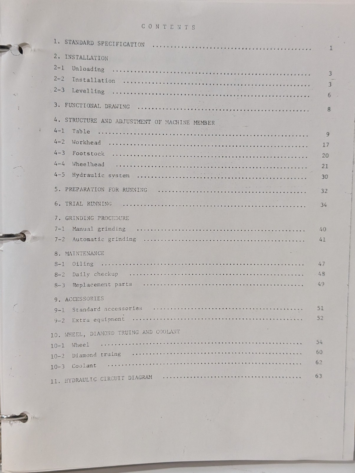 Toyoda Machine Works Cylindrical Grinder Model GOP-30 Instruction Manual