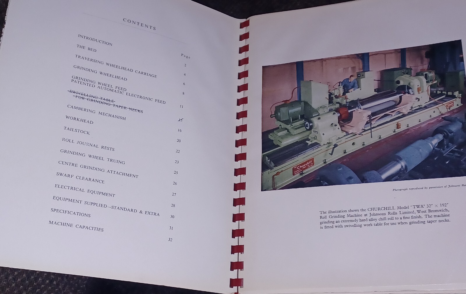 CHURCHILL ROLL GRINDER MACHINE WHEELHEAD MODEL TWA TWB TWR tool Book W Photos