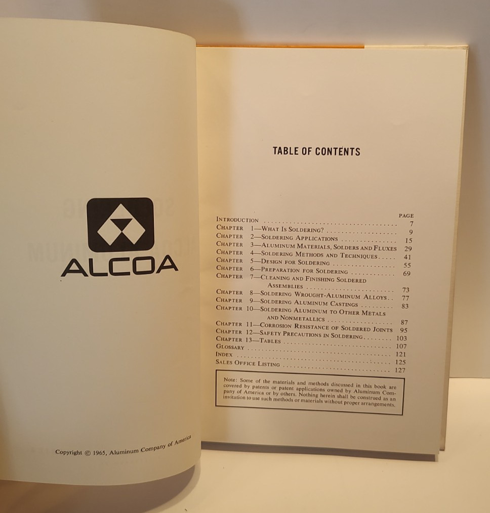 Soldering Alcoa Aluminum Handbook 1965 Metal Industry Pittsburgh Vintage Guide