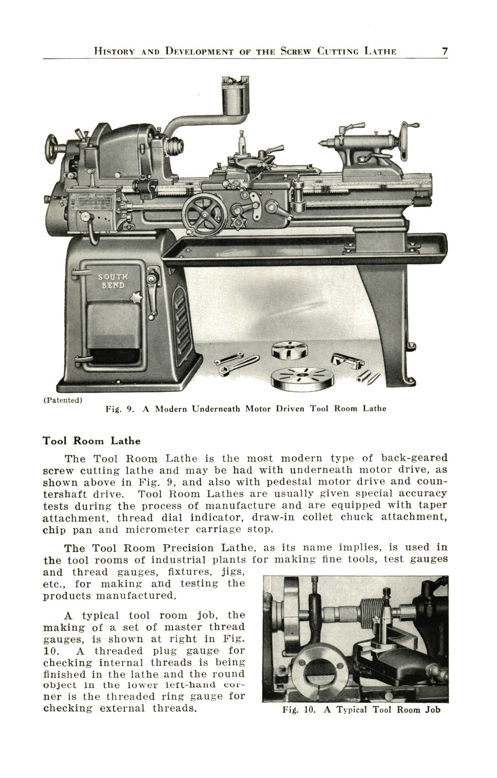 South Bend Lathe Operators Manual for All 1906-1940 year model Lathes #1333