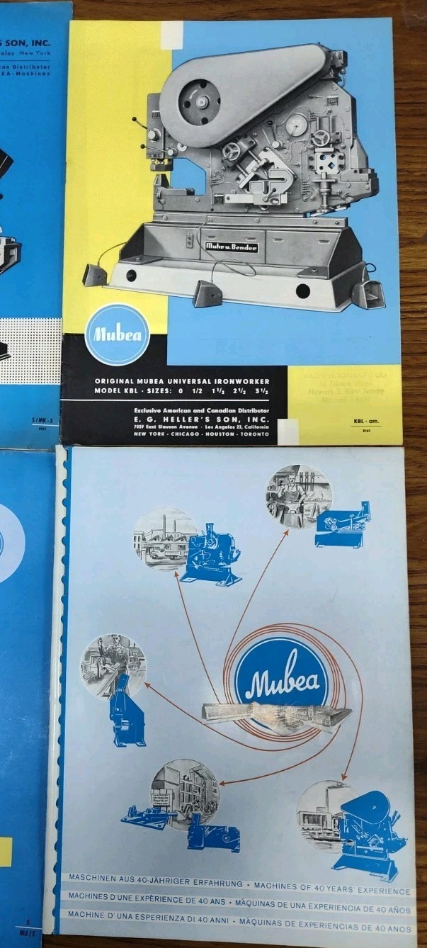 Mubea Machine Co. Bending Punches Advertising Brochure Lot Industrial Metal Work
