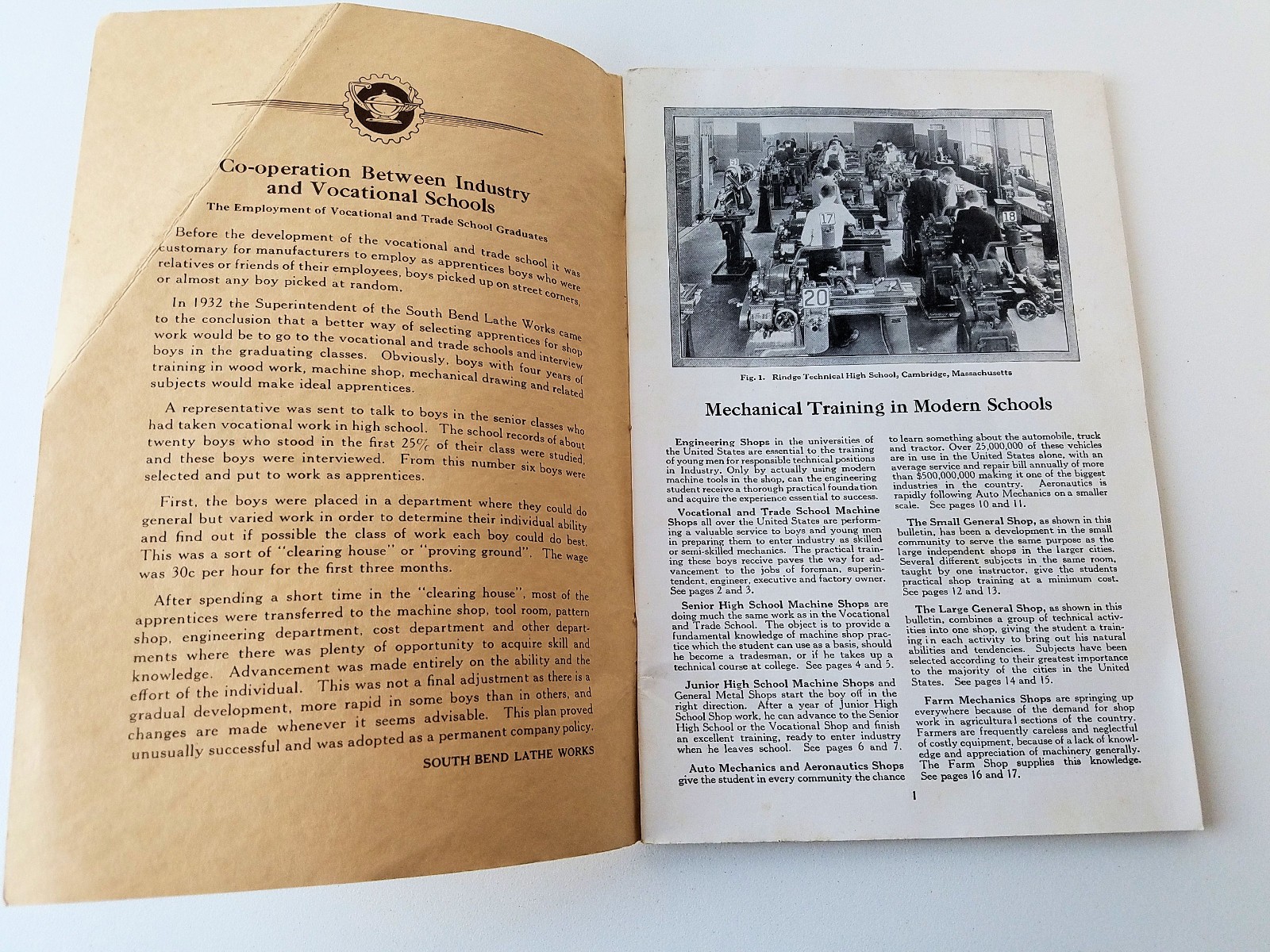 The School Shop South Bend Lathe Works Vocational Bulletin #57