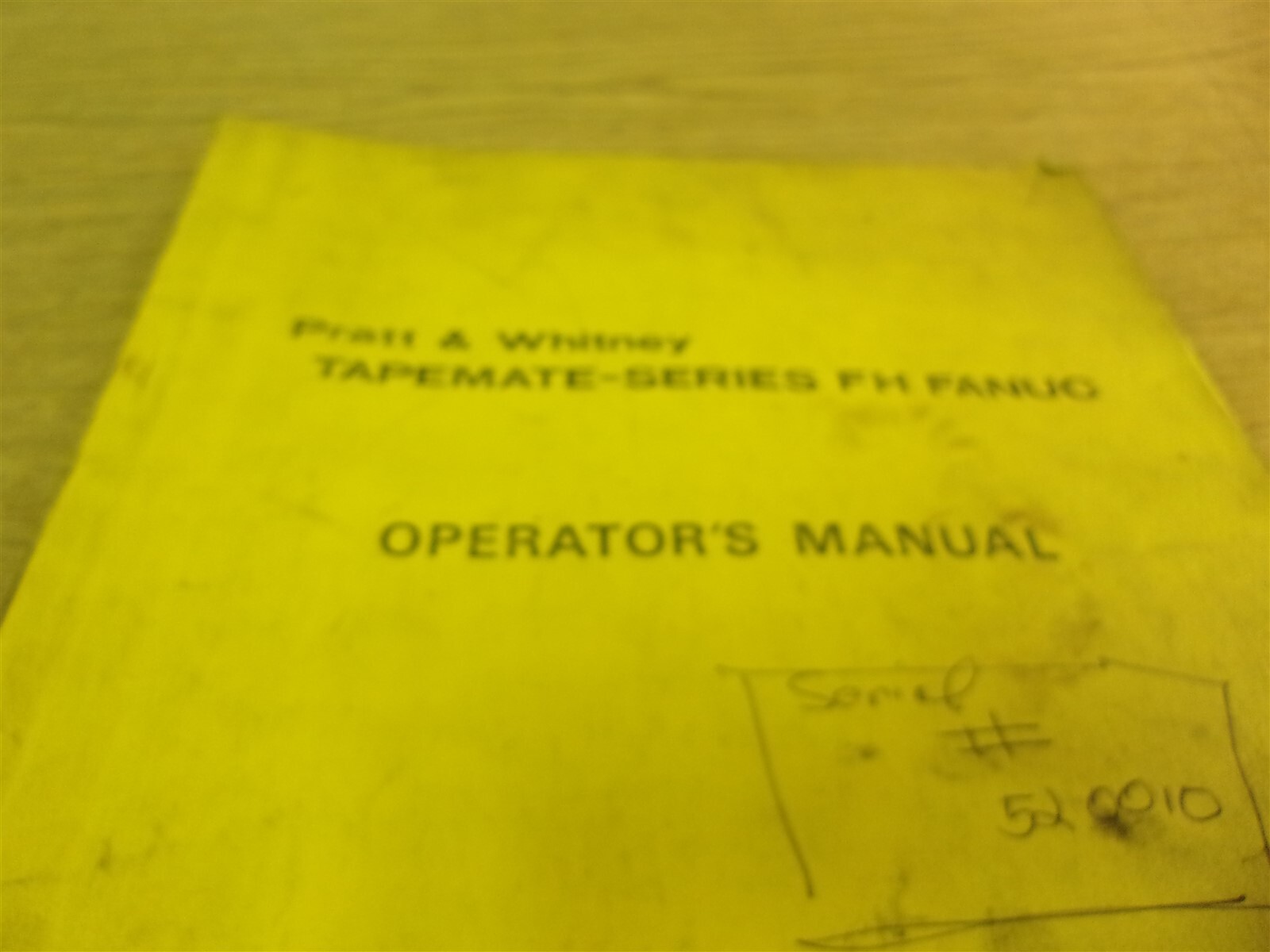 Pratt & Whiteny Tapemaster FH Fanuc Operator’s Manual B-55214E-P/01 “I”