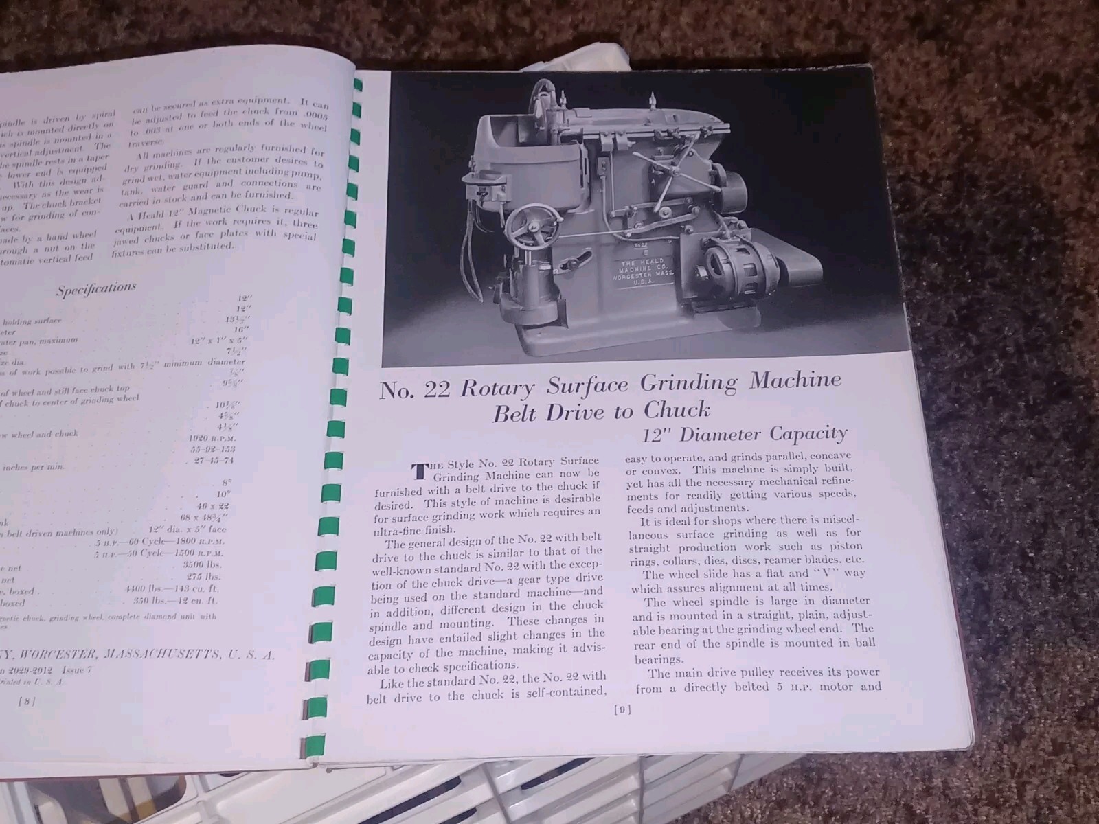 HEALD COMPANY Precision GRINDING BORING Borizing MACHINES CATALOG BOOK Issue 11