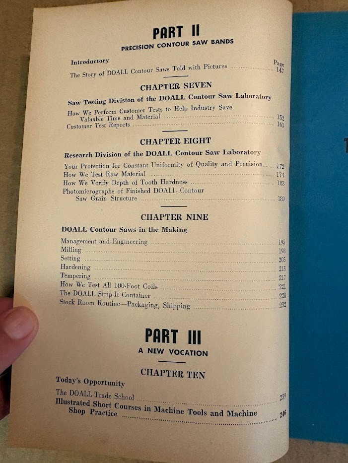 Vth Doall Service Co Manual c1943 11th Edition Contour Saws Catalog Machine Tool
