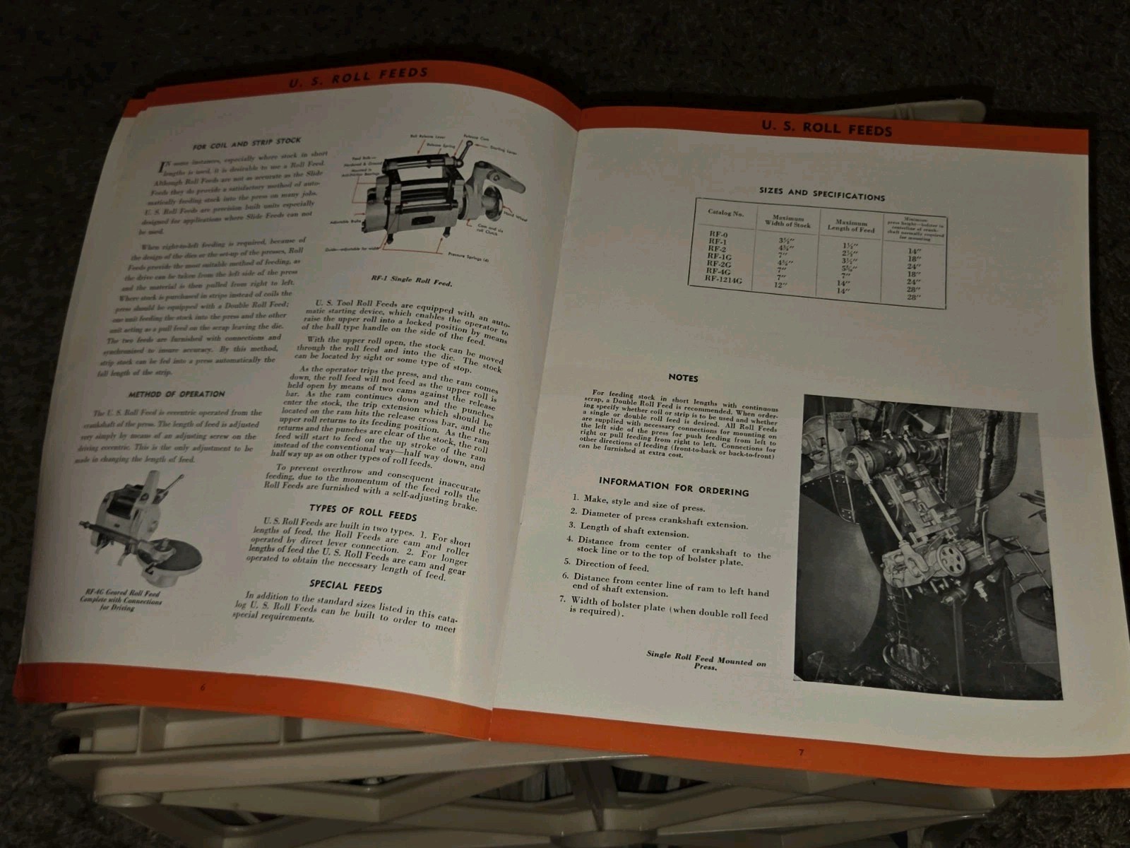 U.S. Tool Co. NJ Automatic Press Room Equipment Product Catalog Book Booklet US