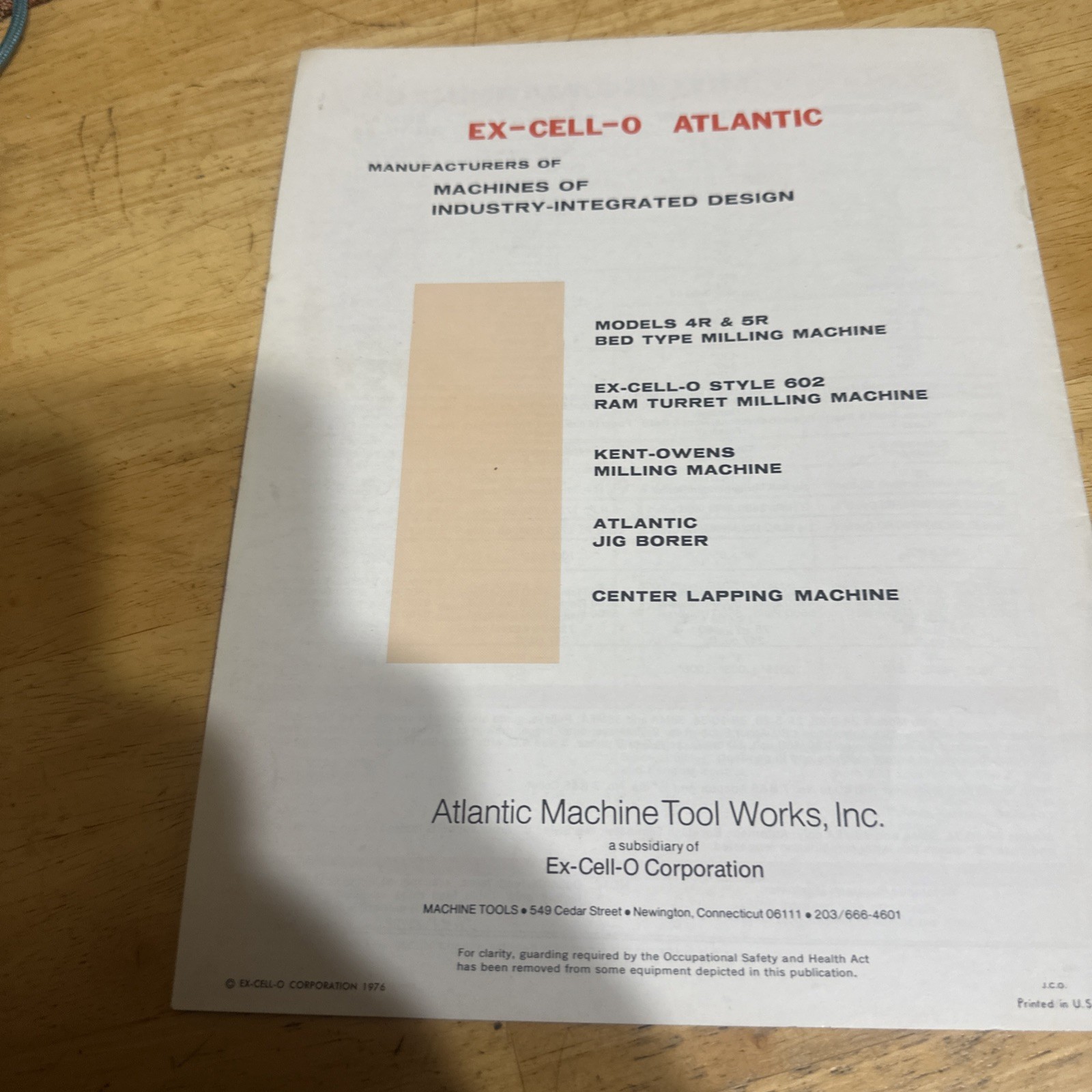 Atlantic Ram-type Milling Machines Instruction Manual