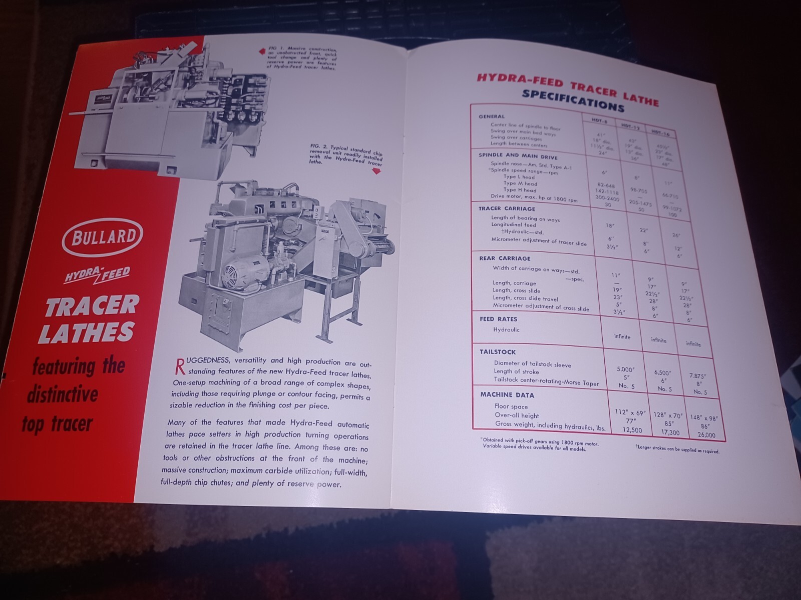 Vtg Bullard Catalog Hydra-Feed Automatic Lathes 1957 HD 8 12 16 24 Machine Tools