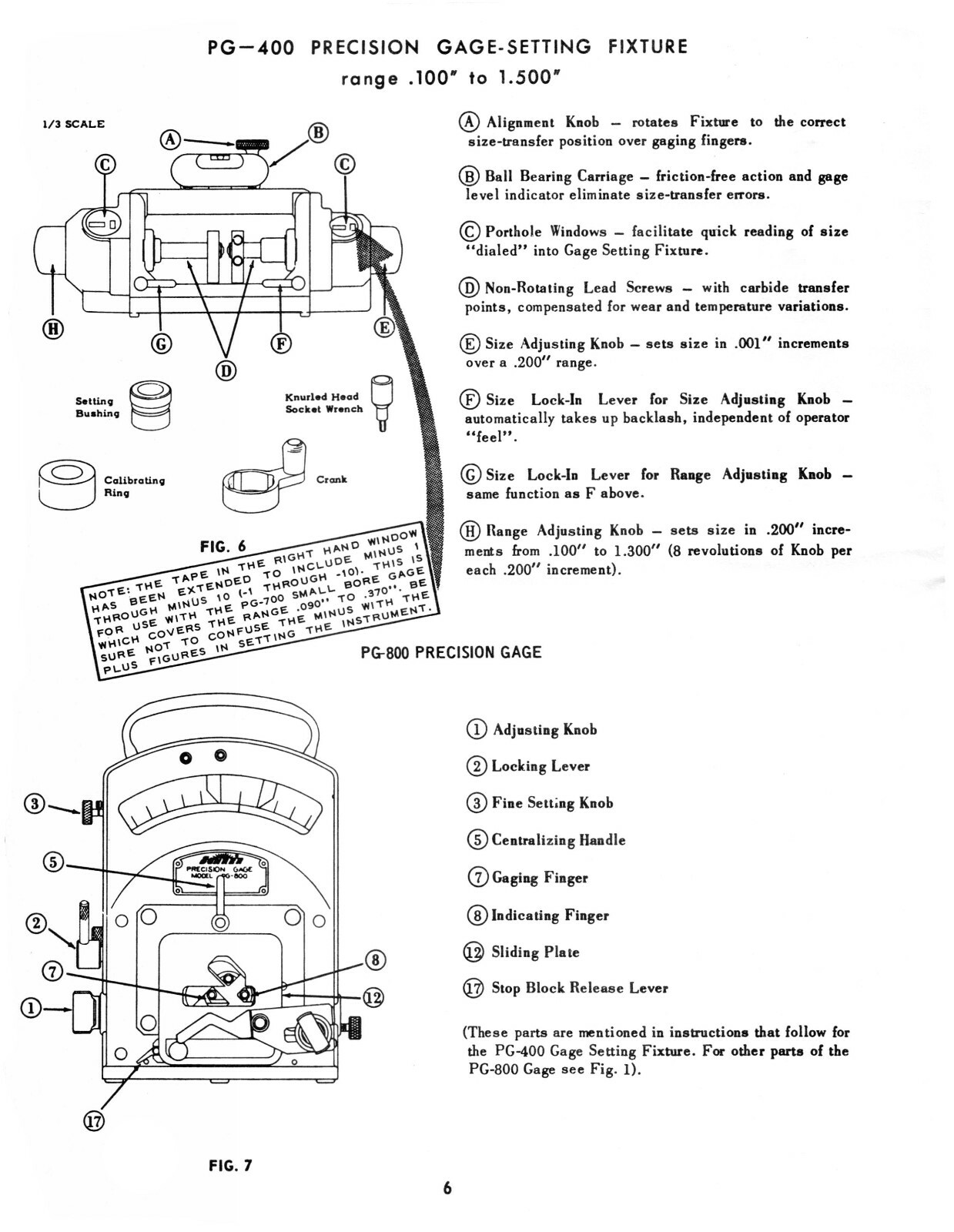 Sunnen Precision Hole Gaging Equipment Operating Instructions Manual #1670