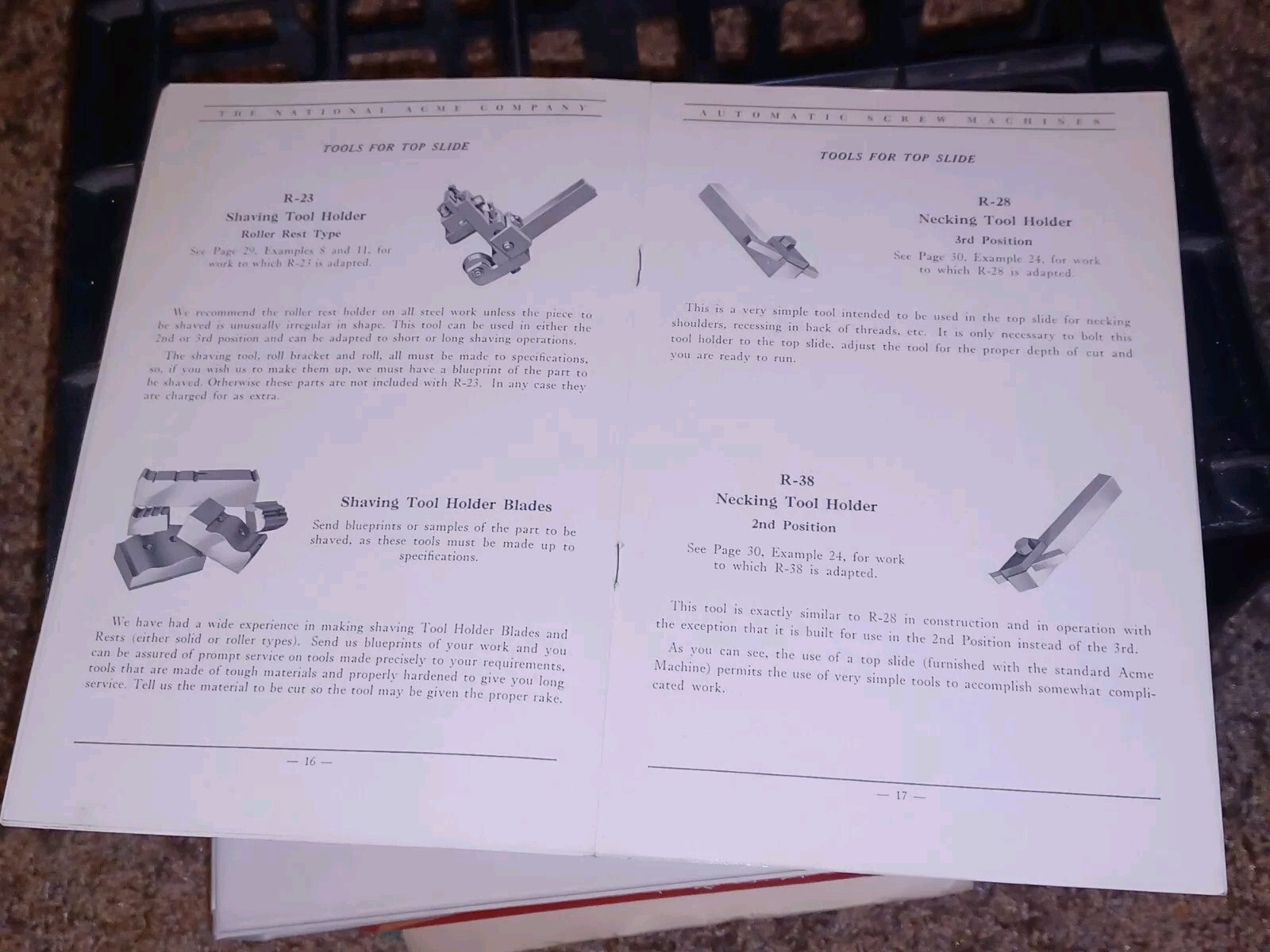National Acme Company Model A MULTIPLE SPINDLE AUTOMATIC SCREW MACHINE CATALOG