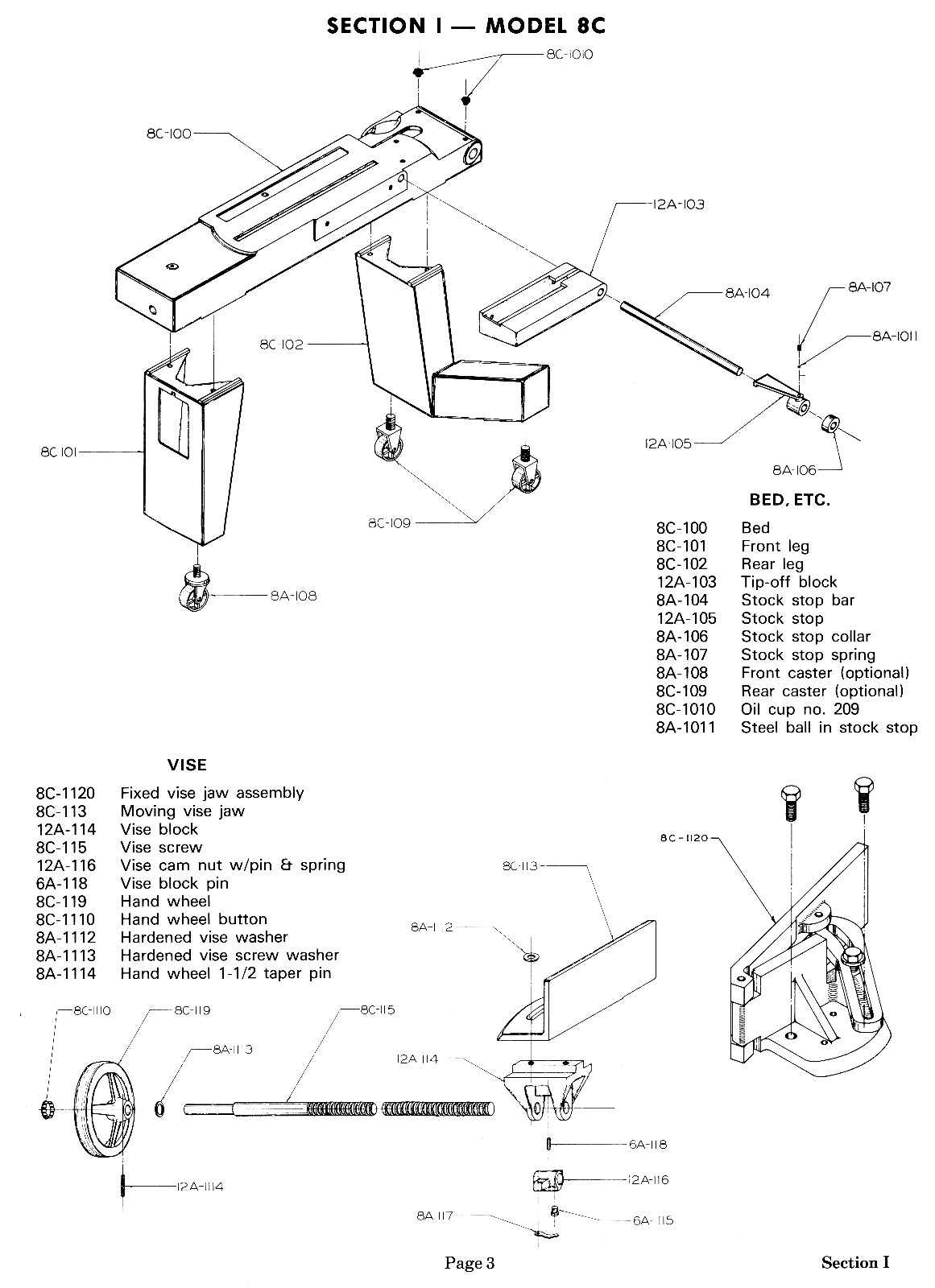 KALAMAZOO 8C, 816 824 Horizontal Metal Cutting Band Saw Service Part Manual 0411