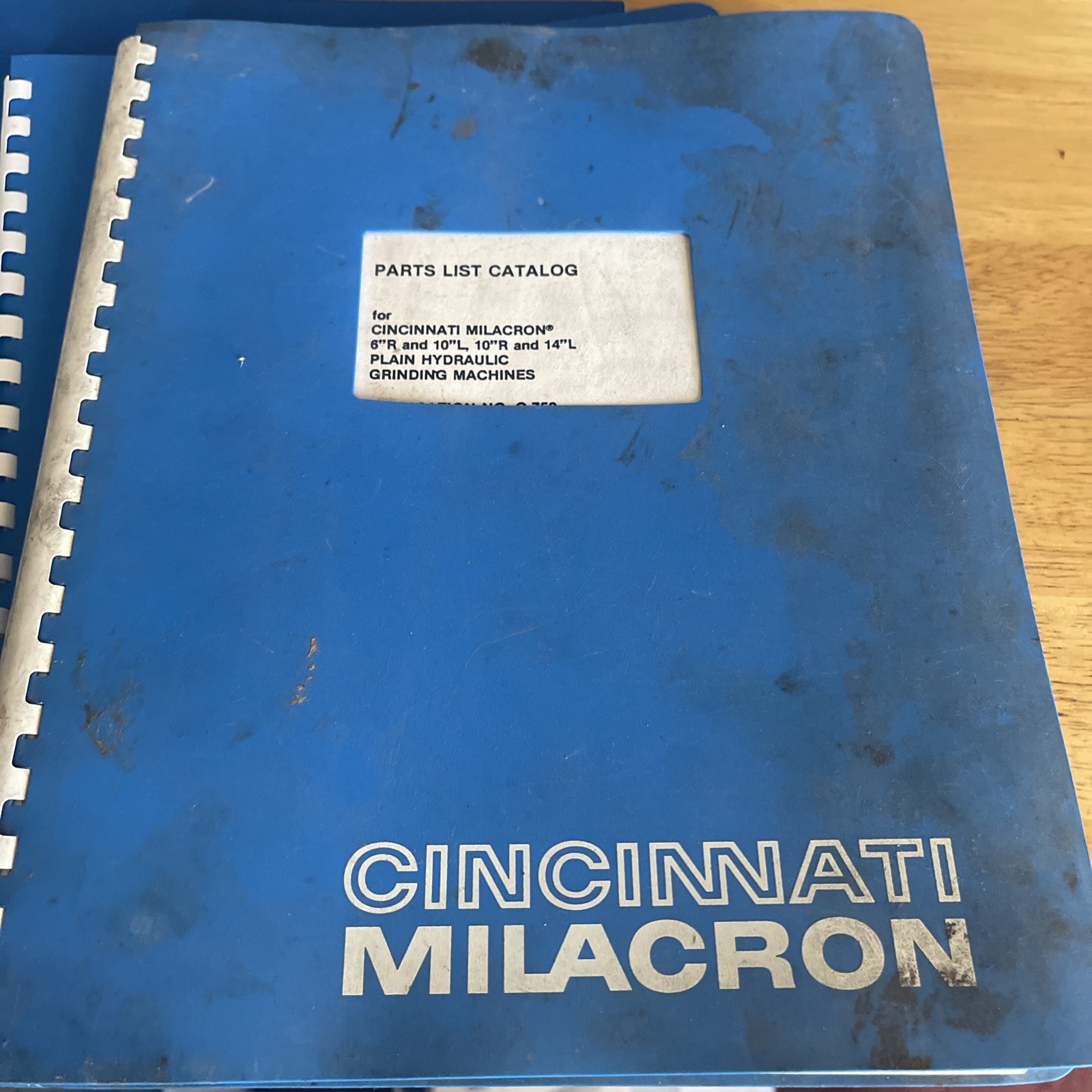 CincinnatiMamilacron Parts List Catalog 6″R 10″L, and 10″R 14″L Plain Hydraulic