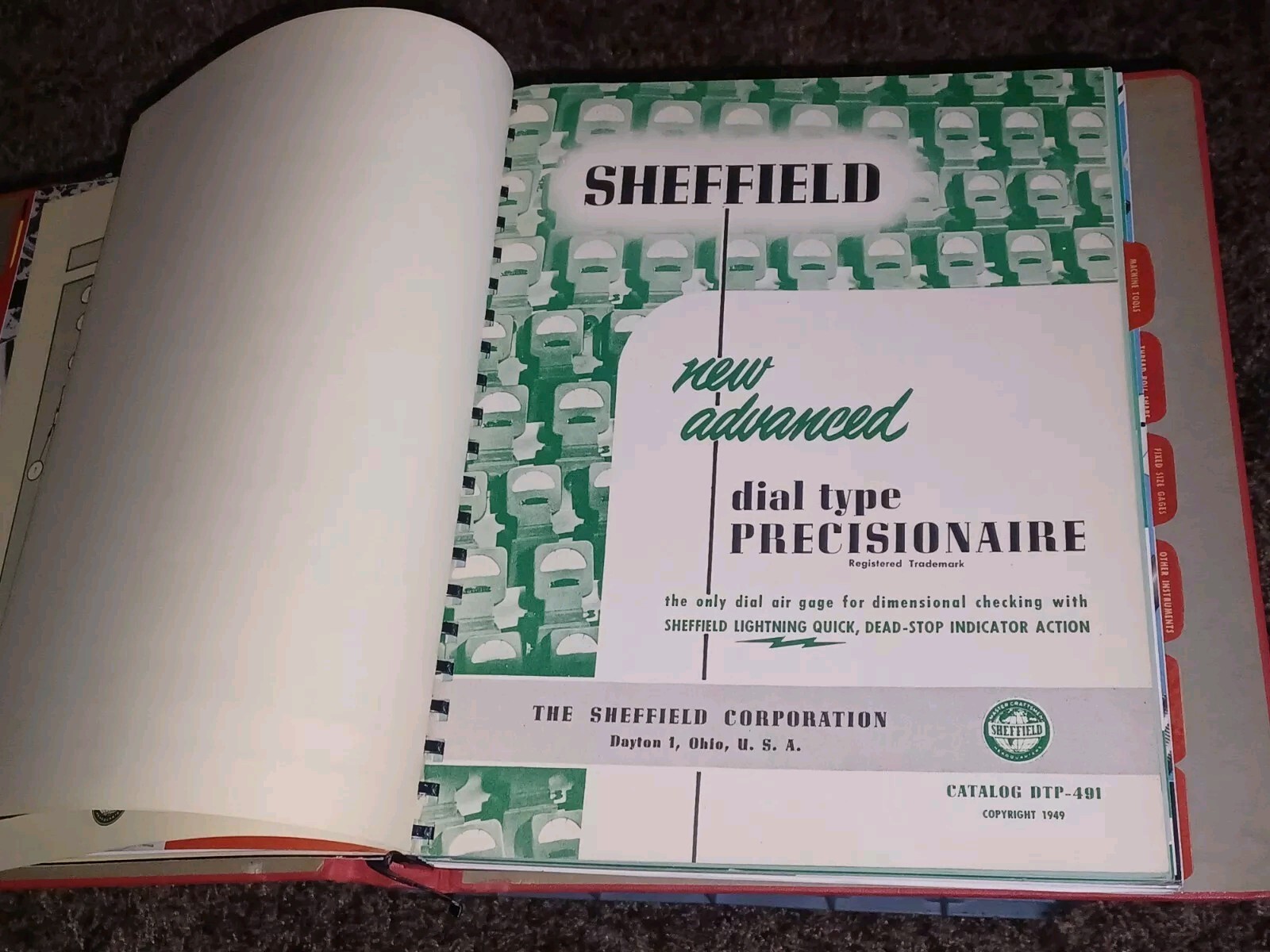 Sheffield Corporation Dayton Ohio SALES BOOK CATALOG LOT gages Machine Tools WW2