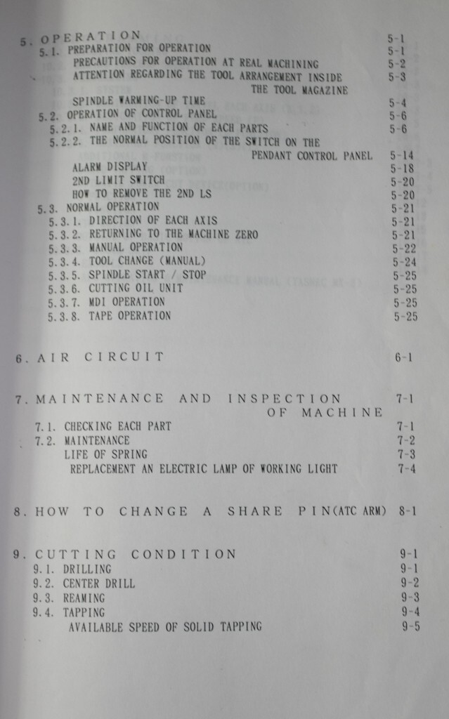 Kitamura CNC Lathe Mycenter-O Operations, Maintenance Programming Manual 1995
