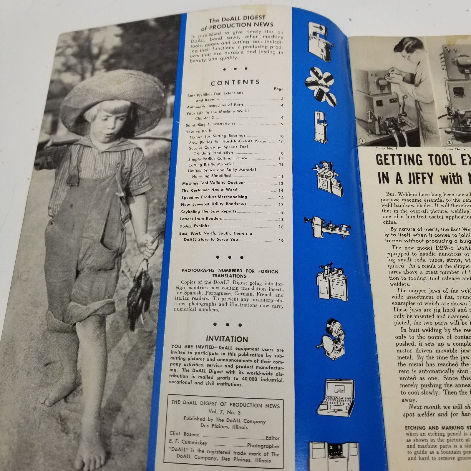 DoALL Digest of Production News 1953 Inspection Robot DoALL Selector Industrial