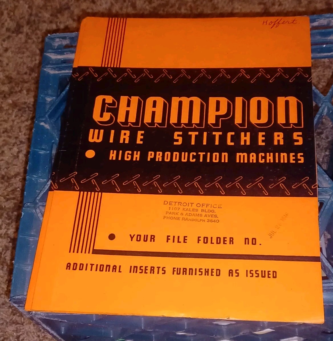 1946 CHAMPION WIRE STITCHERS HIGH PRODUCTION MACHINES FLYER LOT CATALOG BOOK VTG