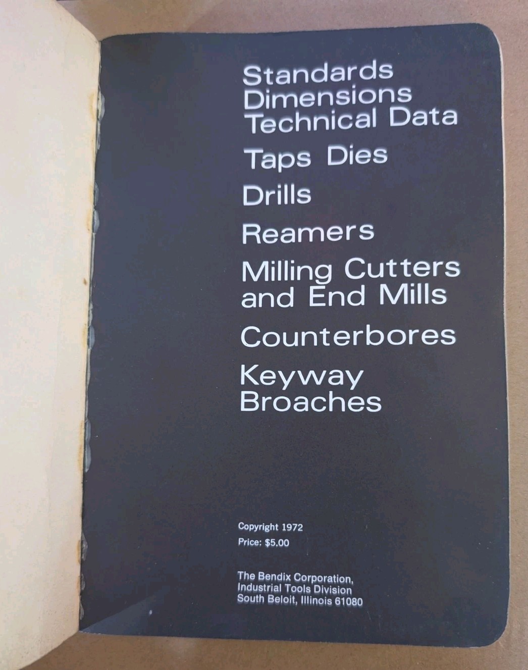 Vintage 1972 Bendix Cutting Tool Handbook Machinist Reference Manual